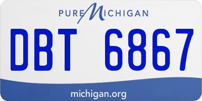 MI license plate DBT6867