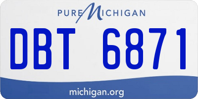 MI license plate DBT6871