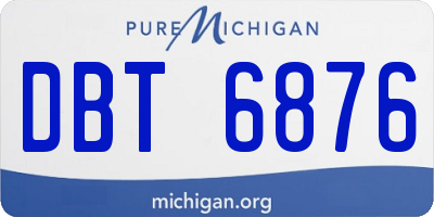 MI license plate DBT6876