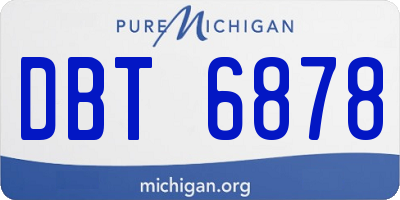 MI license plate DBT6878