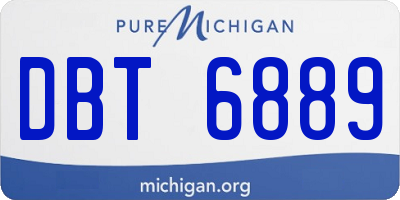 MI license plate DBT6889
