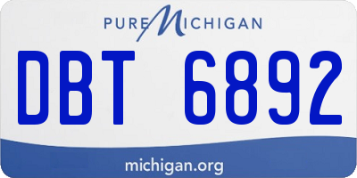 MI license plate DBT6892