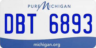 MI license plate DBT6893