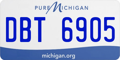 MI license plate DBT6905