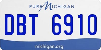 MI license plate DBT6910