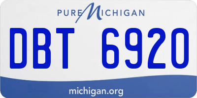 MI license plate DBT6920