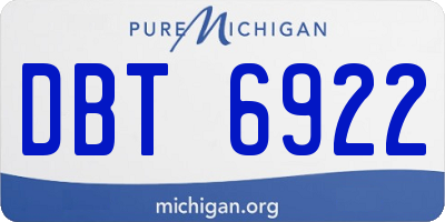 MI license plate DBT6922