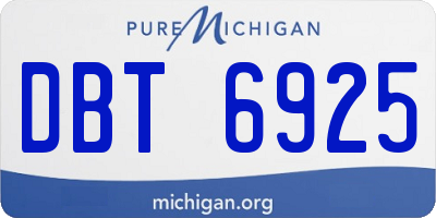 MI license plate DBT6925