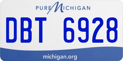 MI license plate DBT6928