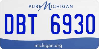 MI license plate DBT6930