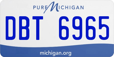 MI license plate DBT6965