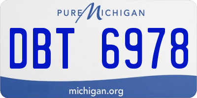 MI license plate DBT6978
