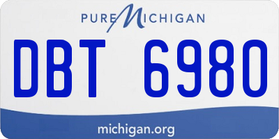 MI license plate DBT6980