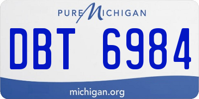 MI license plate DBT6984