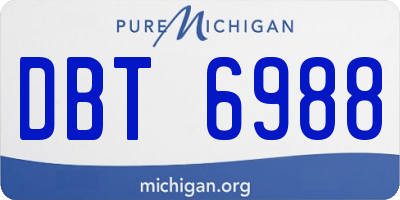 MI license plate DBT6988