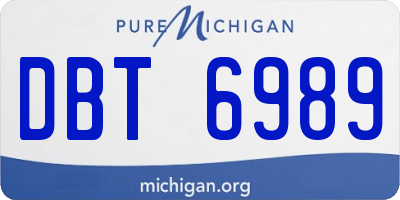 MI license plate DBT6989
