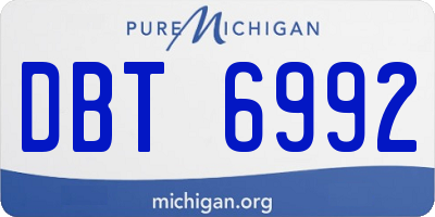 MI license plate DBT6992