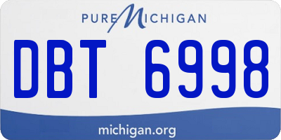 MI license plate DBT6998