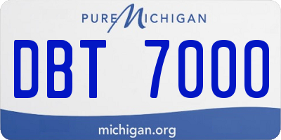MI license plate DBT7000