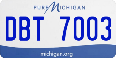 MI license plate DBT7003