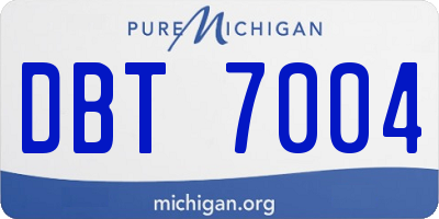 MI license plate DBT7004