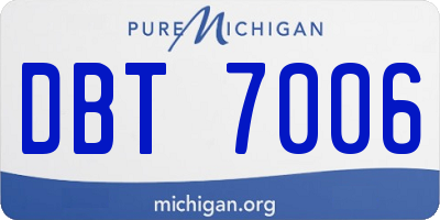 MI license plate DBT7006