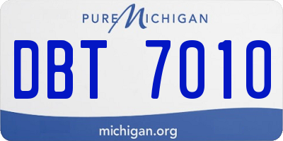 MI license plate DBT7010