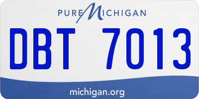 MI license plate DBT7013