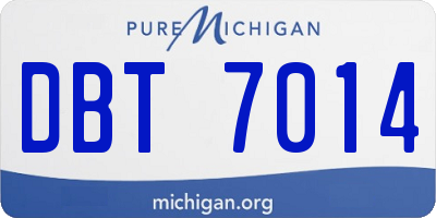 MI license plate DBT7014