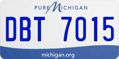MI license plate DBT7015