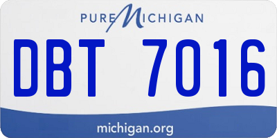MI license plate DBT7016