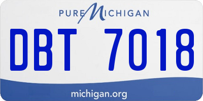 MI license plate DBT7018