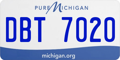 MI license plate DBT7020