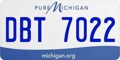 MI license plate DBT7022
