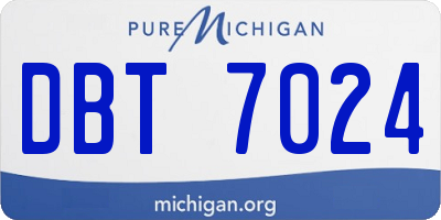 MI license plate DBT7024