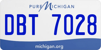 MI license plate DBT7028