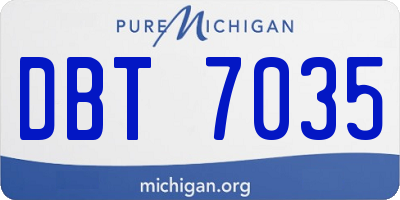 MI license plate DBT7035