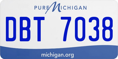 MI license plate DBT7038