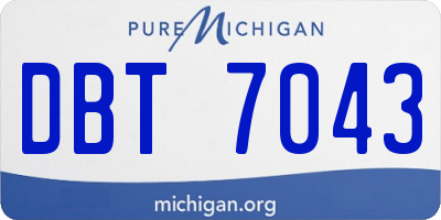 MI license plate DBT7043
