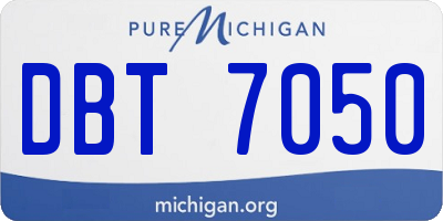 MI license plate DBT7050
