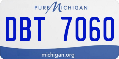 MI license plate DBT7060