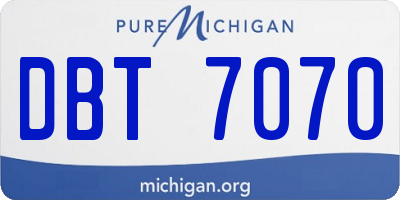 MI license plate DBT7070