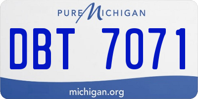 MI license plate DBT7071