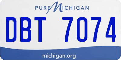 MI license plate DBT7074