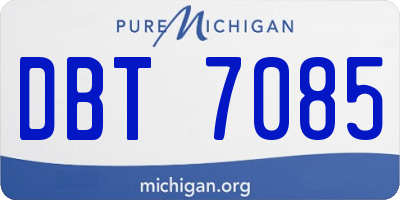 MI license plate DBT7085