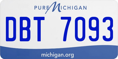 MI license plate DBT7093