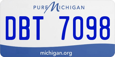 MI license plate DBT7098