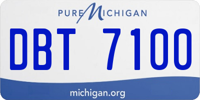 MI license plate DBT7100