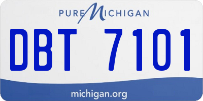 MI license plate DBT7101