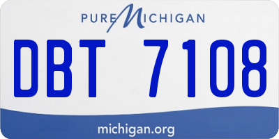 MI license plate DBT7108